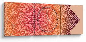 Obraz - Mandala umění (s hodinami) (90x30 cm)