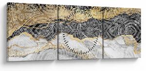 Obraz - Mandala v mramoru (s hodinami) (90x30 cm)