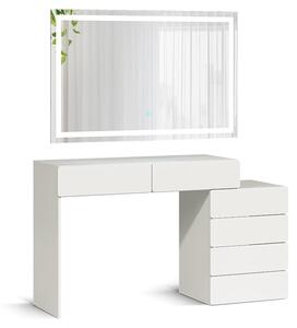 Toaletní stolek Vicco Alvia Bílá 100 cm s LED zrcátkem, Model 65349