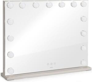 Hollywoodský kosmetický zrcadlo LIVOO DOS207, 56 x 44 cm, 15 LED diod, 3 režimy osvětlení, bílá barva