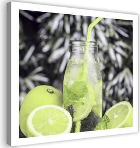 Obraz na plátně Koktejlový limetkový nápoj - 40x40 cm