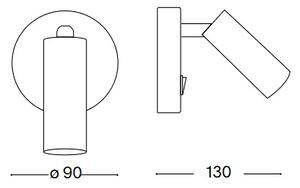 PAGE AP1 nástěnné bodové LED svítidlo 3W 145lm 3000K IP20 kulaté, černé