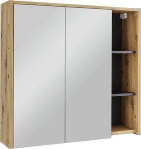 Skříňka se zrcadlem do koupelny Vicco Viola Artisan/šedá 80 x 75 cm s otevřenými policemi, Model 54859