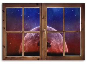 Obraz na plátně Okno měsíčního stromu - 60x40 cm