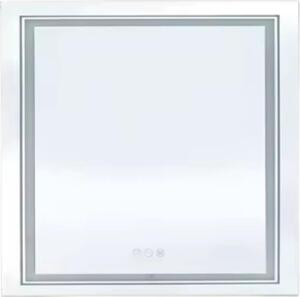LuvioKoupelnové zrcadlo - S RGB osvětlením - 80x80 cm - Čtvercové - Pro koupelnu, líčení a montáž na stěnu - Stmívatelné světlo