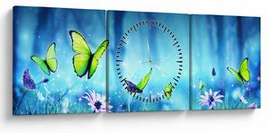 Obraz - Mystická lesní mýtina (s hodinami) (90x30 cm)