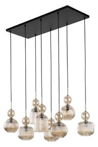Lustr na lanku SOPHIA 8xE14/10W/230V černá/kouřová béžová
