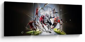 Obraz - Sportovci (s hodinami) (90x30 cm)