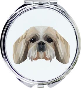 Shih Tzu – Zrcadlo značky Art-Dog s fotografií a geometrickým vzorem