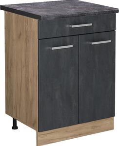 Spodní skříňka kuchyňské linky Vicco R-Line Černý beton 60 cm PD Antracit, Model 47516