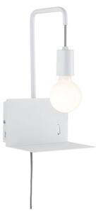Paulmann 79812 - 1xE27/40W Nástěnné svítidlo s poličkou a USB CALVANI 230V bílá