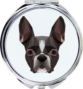 Bostonský buldoček – Zrcadlo značky Art-Dog s fotografií a geometrickým vzorem