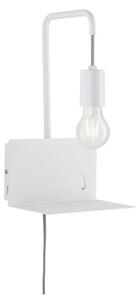 Paulmann 79812 - 1xE27/40W Nástěnné svítidlo s poličkou a USB CALVANI 230V bílá
