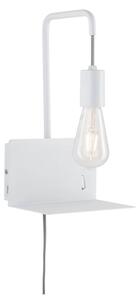 Paulmann 79812 - 1xE27/40W Nástěnné svítidlo s poličkou a USB CALVANI 230V bílá
