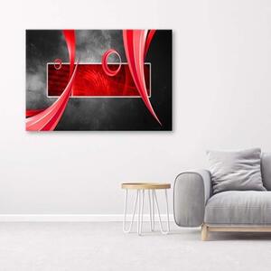 Obraz na plátně Abstraktní červená šedá - 100x70 cm