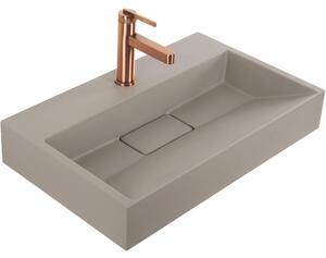 Rea Goya, umyvadlo z konglomerátu na desku/závěsné, 60 cm, béžová, REA-U4413