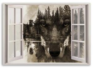 Obraz na plátně Pohled z okna Vlčí les - 90x60 cm