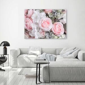 Obraz na plátně Růžové růže Květina Příroda - 60x40 cm