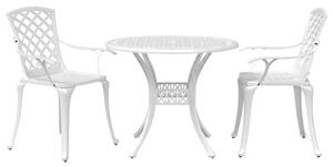 3dílný bistro set bílý litý hliník 3216332