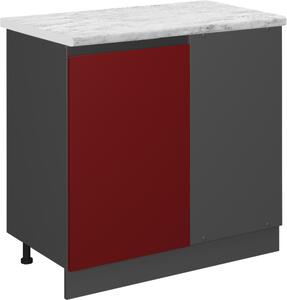 Rohová skříňka Vicco R-Line Červená 86 cm PD Mramor, Model 46139