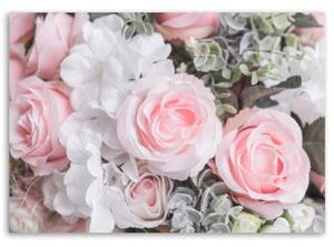 Obraz na plátně Růžové růže Květiny Příroda - 100x70 cm