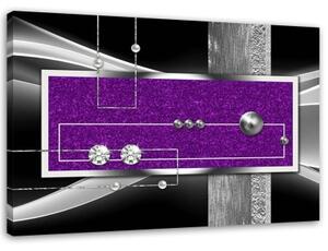 Obraz na plátně Abstraktní diamantová fialová - 90x60 cm