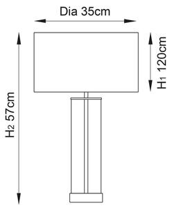 Endon 68802 -Stmívatelná dotyková stolní lampa LESSINA 1xE27/10W/230V zlatá/bílá