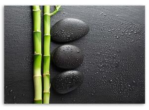 Obraz na plátně Bambusové kameny Zen Stones Black - 60x40 cm