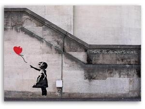 Obraz na plátně Banksy Dívka s balónkem - 60x40 cm