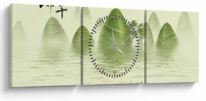Obraz - Údolí zelených hor (s hodinami) (90x30 cm)