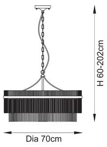 Endon 112574 - Lustr na řetězu MARIETTA GRAND 7xE14/7W/230V mosaz/čirá