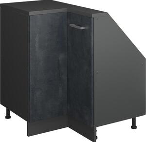 Rohová kuchyňská skříňka pod šikmou střechu Vicco R-Line Černý beton 75.6 cm s 1 dveřmi, Model 59095