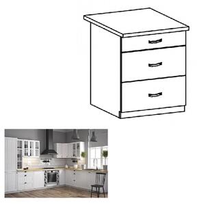Dolní kuchyňská skříňka D60S3 Provense (bílá + sosna andersen)