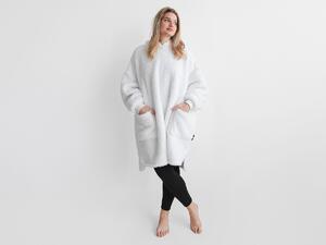 XPOSE® Beránková mikinová deka - bílá