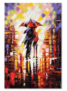 Obraz na plátně Pár déšť barevné olejomalby - 40x60 cm