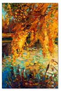 Obraz na plátně Podzimní přírodní listy jako malované - 40x60 cm
