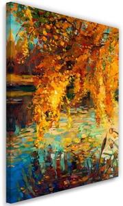 Obraz na plátně Podzimní přírodní listy jako malované - 80x120 cm