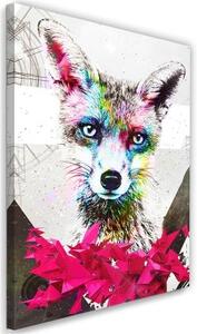 Obraz na plátně Abstraktní barevná liška - 70x100 cm