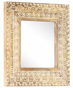 Ručně vyřezávané zrcadlo 50 x 50 x 2,6 cm masivní mangovník 321644
