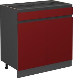 Spodní skříňka kuchyňské linky Vicco R-Line Červená 80 cm Tvar J, bez pracovní desky, Model 39724