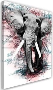 Obraz na plátně Slon Abstrakt Afrika - 60x90 cm