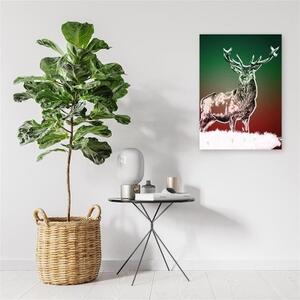 Obraz na plátně Jelen Zvíře Příroda Zelená - 40x60 cm