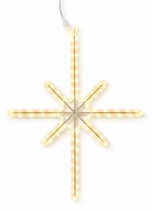 DECOLED Easy Fix 2D LED světelná hvězda Polaris II., 48 × 63 cm, teple bílá, závěsná, hliník