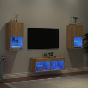 4dílná obývací stěna s LED osvětlením dub sonoma 3216571