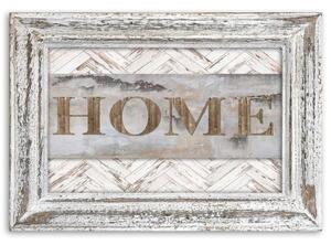 Obraz na plátně Home Dřevěný rám s nápisem Heart - 60x40 cm
