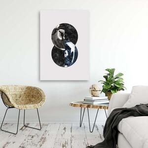 Obraz na plátně Abstraktní kruh černá a bílá - 60x90 cm