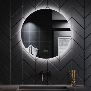 SONNI Kulaté koupelnové zrcadlo Ø 60 cm s LED osvětlením Dvojitý dotykový spínač Kulaté zrcadlo s funkcí proti zamlžování Tříbarevná teplota