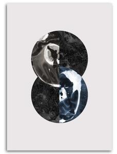 Obraz na plátně Abstraktní kruh černá a bílá - 60x90 cm