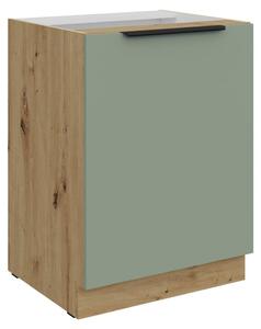 Kondela Dolní kuchyňská skříňka Arsany 60 D 1F BB - aquamarine / dub artisan