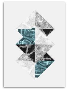 Obraz na plátně Geometrické tyrkysové abstraktní - 40x60 cm
